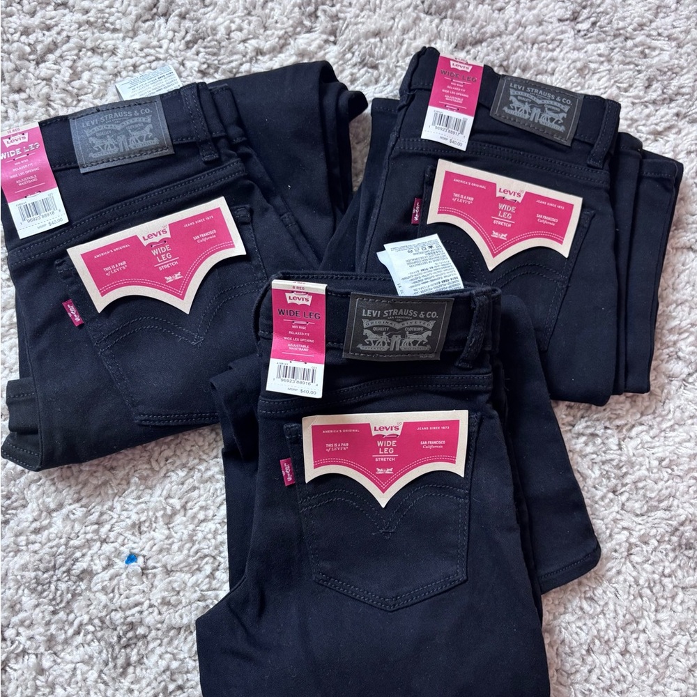 Levi's Black Wide Leg Girls Jeans